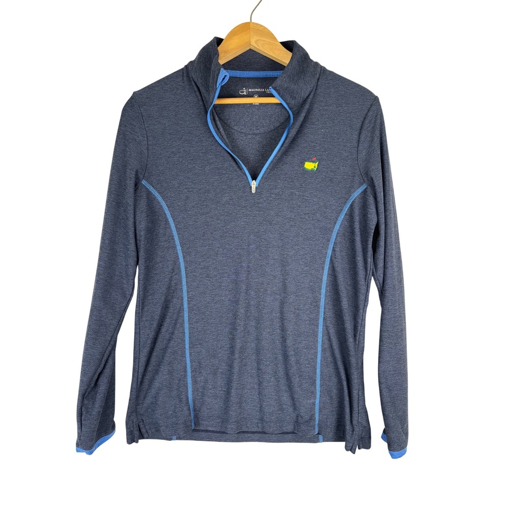 Magnolia Lane Tech Masters Golf 1/4 Zip Pullover Size Medium Activewear Blue